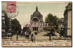 Old Postcard Paris Le Boulevard and St. Augustine Church