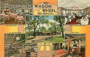 IL, Rockton, Illinois, The Wagon Wheel, Multi View, Curteich No. 6B-H1897