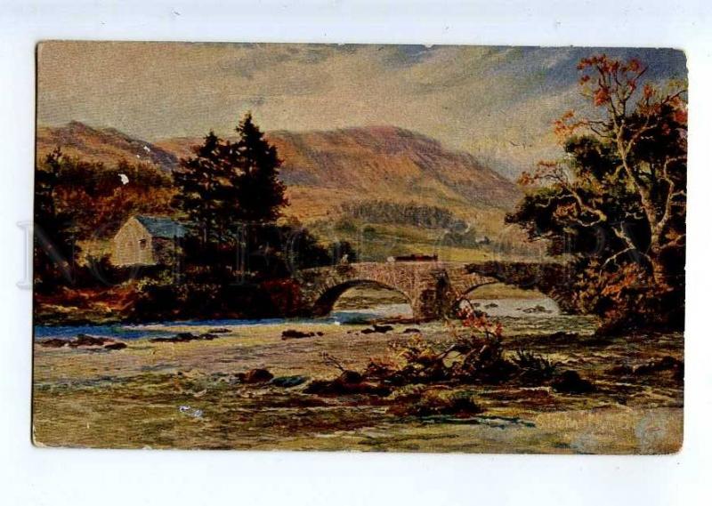 234878 OLIO Landscape BRIDGE Rural Vintage postcard