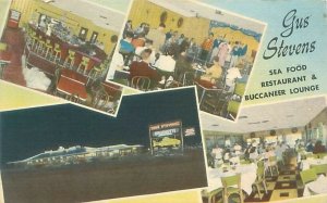 Biloxi MS Gus Stevens Sea Food Restaurant & Buccaneer Lounge Multi-View 1957