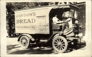 Los Angeles CA Gordon's Bakery Truck Delivery Adv.  c1915 Real Photo Postcard