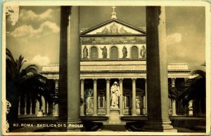 RPPC Basilica of Saint Paul Rome Italy Real Photo Postcard