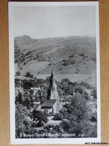 c1961 RPPC - Ambleside - St Mary's Church & Wansfell