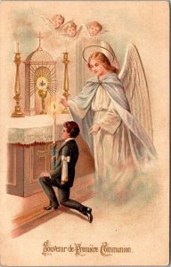 Souvenir de Premier Communion Beautiful Angel Embossed