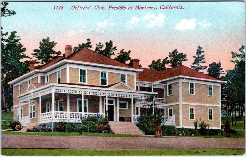 MONTEREY, CA California  OFFICERS' CLUB   PRESIDIO   c1910s   Postcard