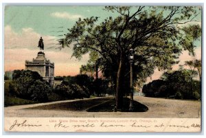 1906 Lake Shore Drive Near Grant's Monument Lincoln Park Chicago IL Postcard