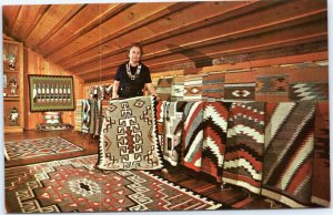 postcard Peninsula Ohio - Tamsin Park -The Indian Mill - Navajo Rug display