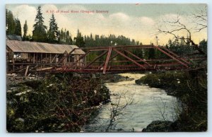 HOOD RIVER, OR Oregon ~ Scenic BRIDGE over RIVER & BUILDING c1910s  Postcard