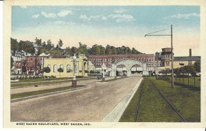 POSTCARD WEST BADEN BOULEVARD WEST BADEN INDIANA