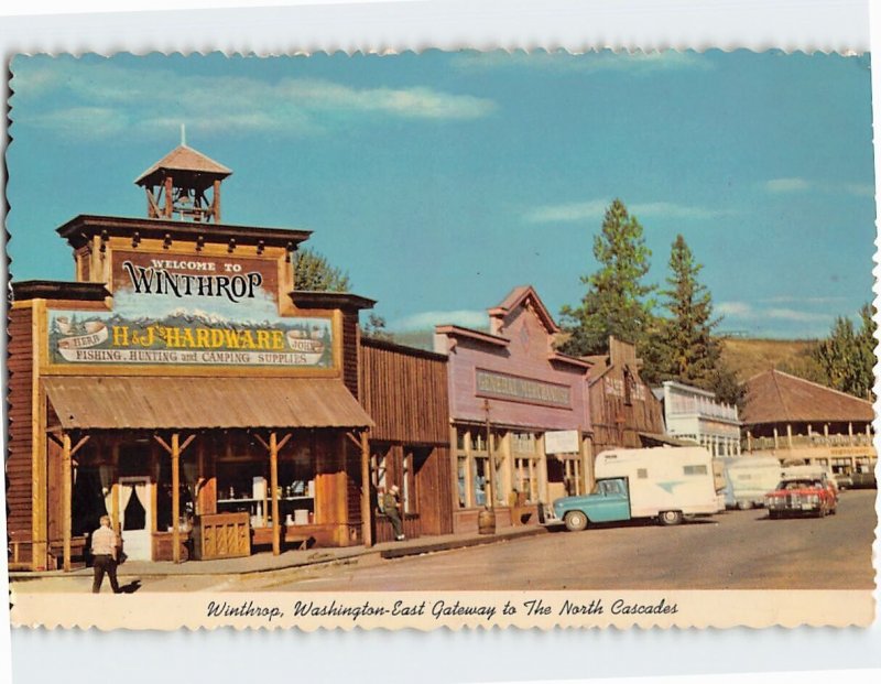 Postcard East Gateway to The North Cascades, Winthrop, Washington 