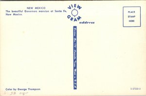 Vtg Santa Fe New Mexico NM Governor's Mansion 1950s Old Chrome View Postcard