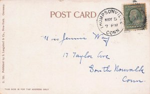 High School, Springfield, Mass., Very Early Postcard, Used in 1909