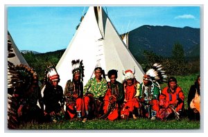 Indian Chief Gathering Montana Indian Celebrations MT UNP Chrome Postcard S8