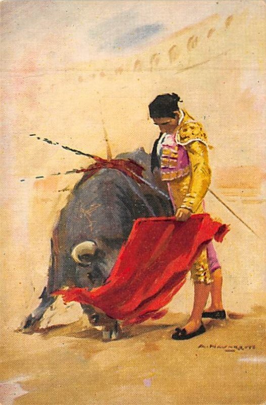 Caletilla Bull Ring, Humberto Moro Tarjeta Postal Bullfighting Trade Card 