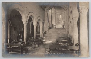 RPPC Interior San Sisto Catholic Church Viterbo Italy Real Photo Postcard C44