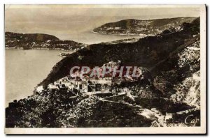 Old Postcard Eze View Taking the Grande Corniche