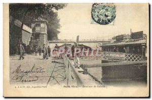 Old Postcard Paris Vecu Boat Slip The Mutualite