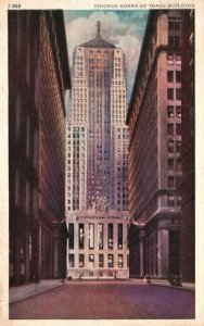 Vintage Postcard 1941 Board Of Trade Building La Salle Street Chicago Illinois