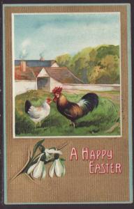 A Happy Easter,Chicks,Farm Postcard 