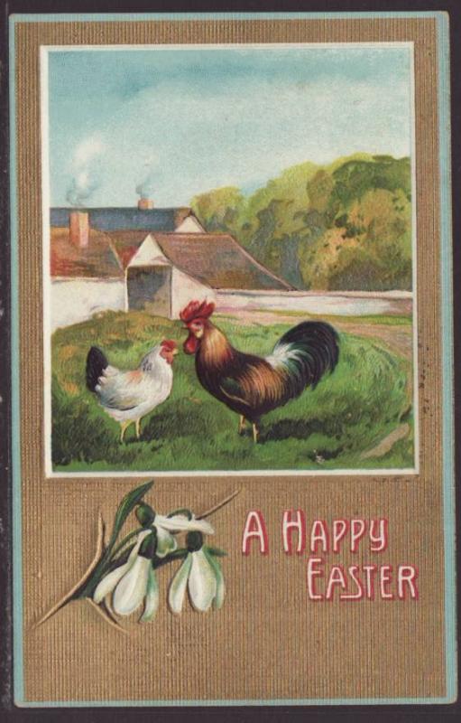 A Happy Easter,Chicks,Farm Postcard 