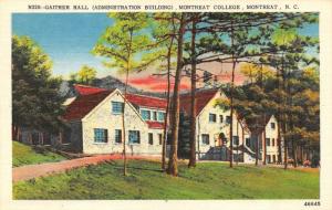 NC, North Carolina  MONTREAT COLLEGE  Gaither Hall~Admin c1940's Linen Postcard