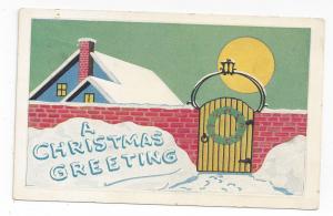 Christmas Art and Crafts Era Postcard Embossed Greetings