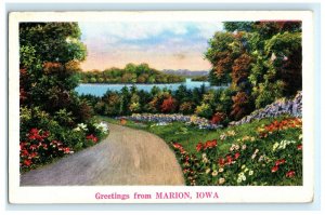 Greetings From Marion IA Iowa Postcard (BC5)