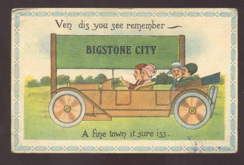 BIGSTONE SOUTH DAKOTA SD ANTIQUE CAR 1908 ABERDEEN SD VINTAGE POSTCARD