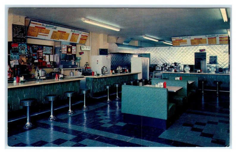 SCHOFIELD, WI Wisconsin ~ Interior ED'S CAFE c1950s Marathon County Postcard