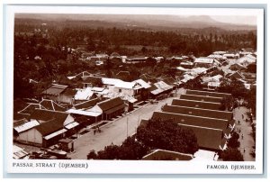 Jember Java Indonesia Postcard Strat Market Air View c1930's RPPC Photo