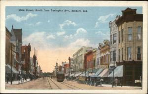 Elkhart IN Main St. South From Lexington c1920 Postcard EXC COND