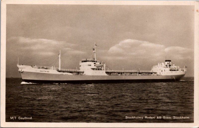 MT Gauthiod Stockholms Rederi Ab Svea Ship Vintage RPPC 09.96