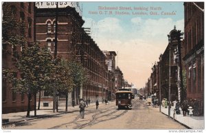 LONDON, Ontario, Canada; Richmond Street, looking North  from G. T. R. Statio...