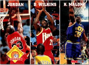 1993 Nab Basketball Card Scoring Leaders Jordan Wilkins Malone sk20199