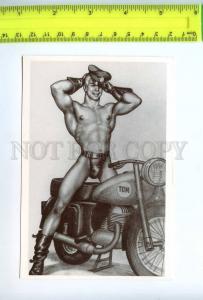 219209 Tom of FINLAND gay theme drawing motorcycle postcard