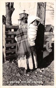 RPPC Native Son of Nevada Native American Indian Papoose Vintage Postcard 1943