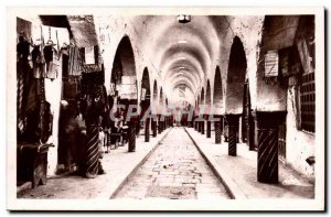 Tunisia Tunis Postcard Old Souk Fabrics