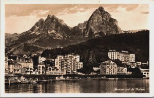 Switzerland Brunnen und die Mythen Vintage RPPC C083