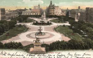 Vintage Postcard 1900's Plaza Victoria Library Congress Buenos Aires Argentina