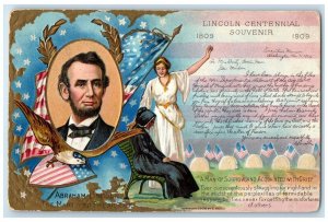 Abraham Lincoln The Martyred President Embossed Nash Unposted Antique Postcard