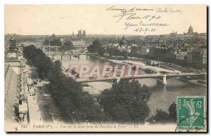 Old Postcard Paris Seine View taken from the Pavillon de Flore