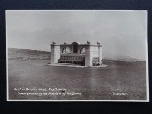 Eastbourne COMMEMORITIVE SEAT ON BEACHY HEAD c1933 Postcard by Charles N. Jamson