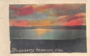 Strawberry Reservoir Utah Scenic View Tinted Real Photo Postcard AA110950