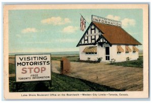 c1950's Lake Shore Boulevard Office on Boardwalk Toronto Ontario Canada Postcard 