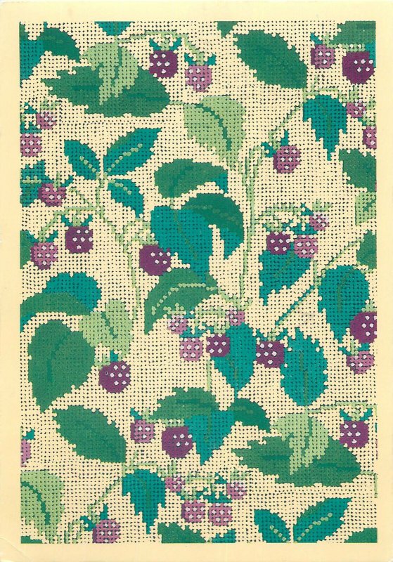 Post card ethnic leaves broch sewing Berries collection