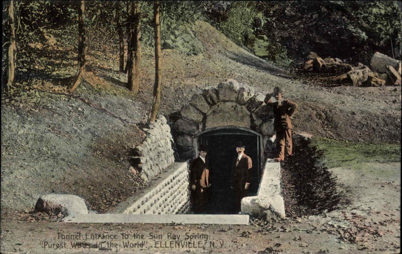 Ellenville New York NY Sun Ray Spring Tunnel Entrancec1910 Postcard