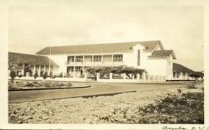 aruba, N.W.I., Street Scene, Unknown Building (1940s) RPPC Postcard