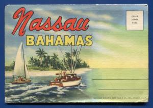 Nassau Bahamas Tea Garden Paradise Beach Lighthouse Diving Boys postcard folder