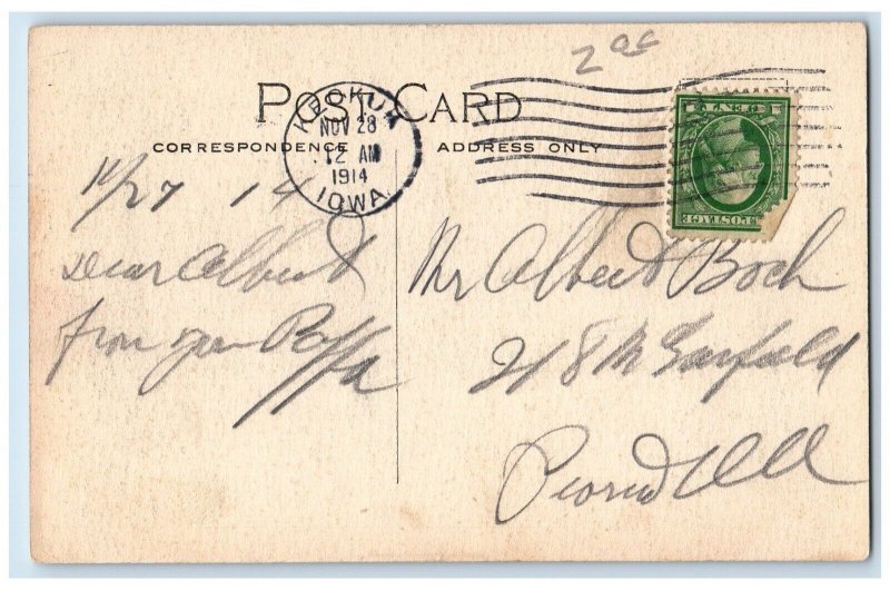 1914 Westminster Presbyterian Church Keokuk Iowa IA Hand-Colored Postcard