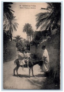 c1910 Scenes and Types in the Oasis in Biskra Algeria Unposted Postcard